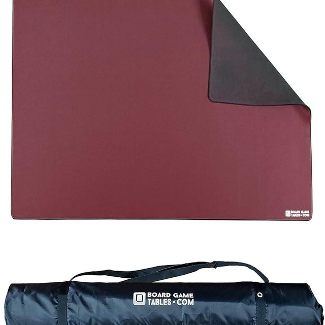 Board Game Playmat [2.5'x4'/Thick Super Cushioned/Stitched Edge/Water Resistant] with Carrying Case - for Tabletop Board Games, Card Games, RPG Games (Small, Burgundy)
