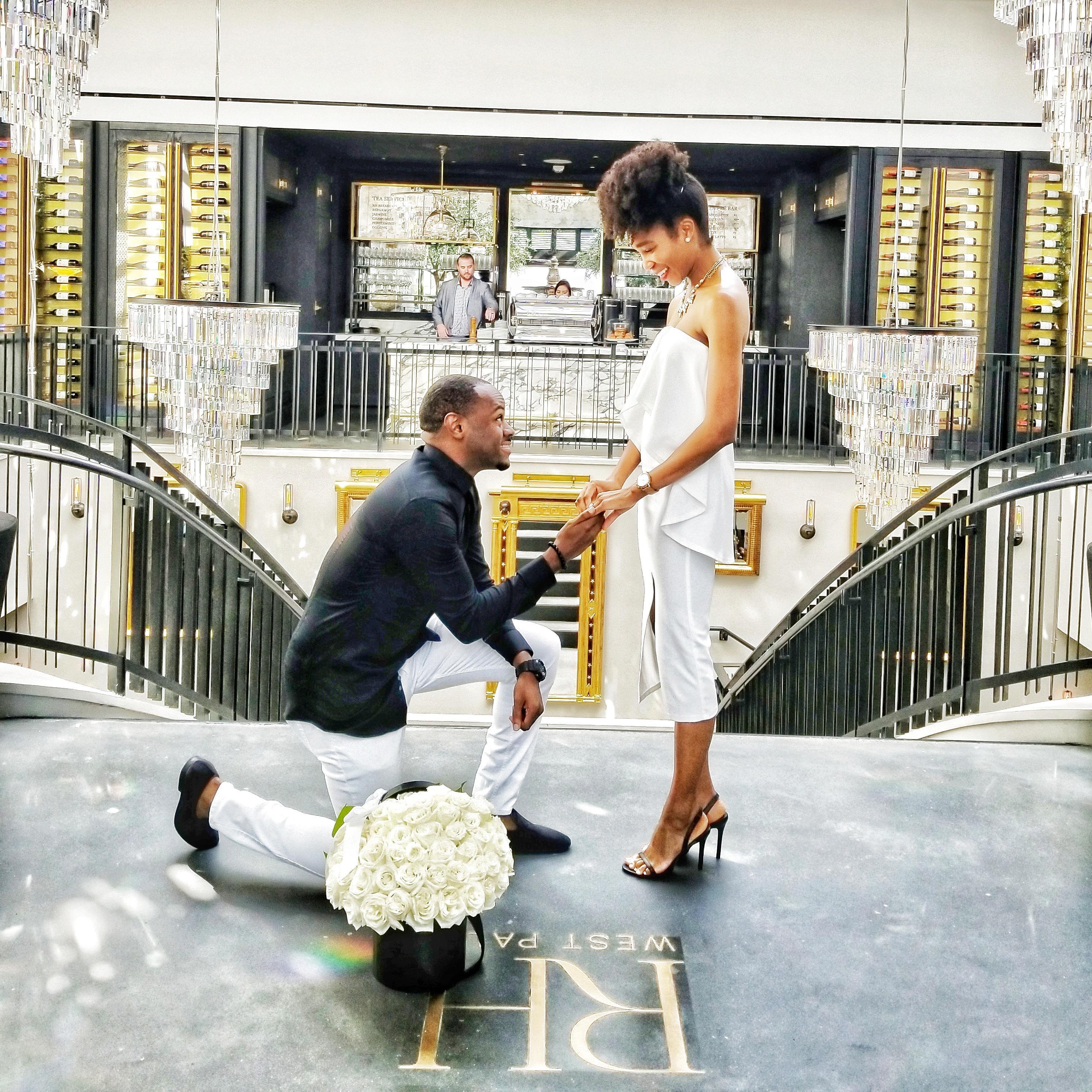 The day he proposed!! True story...I had a feeling it was going to be THE DAY. Just incase, I bought a new outfit in my fave color of white and got ready.