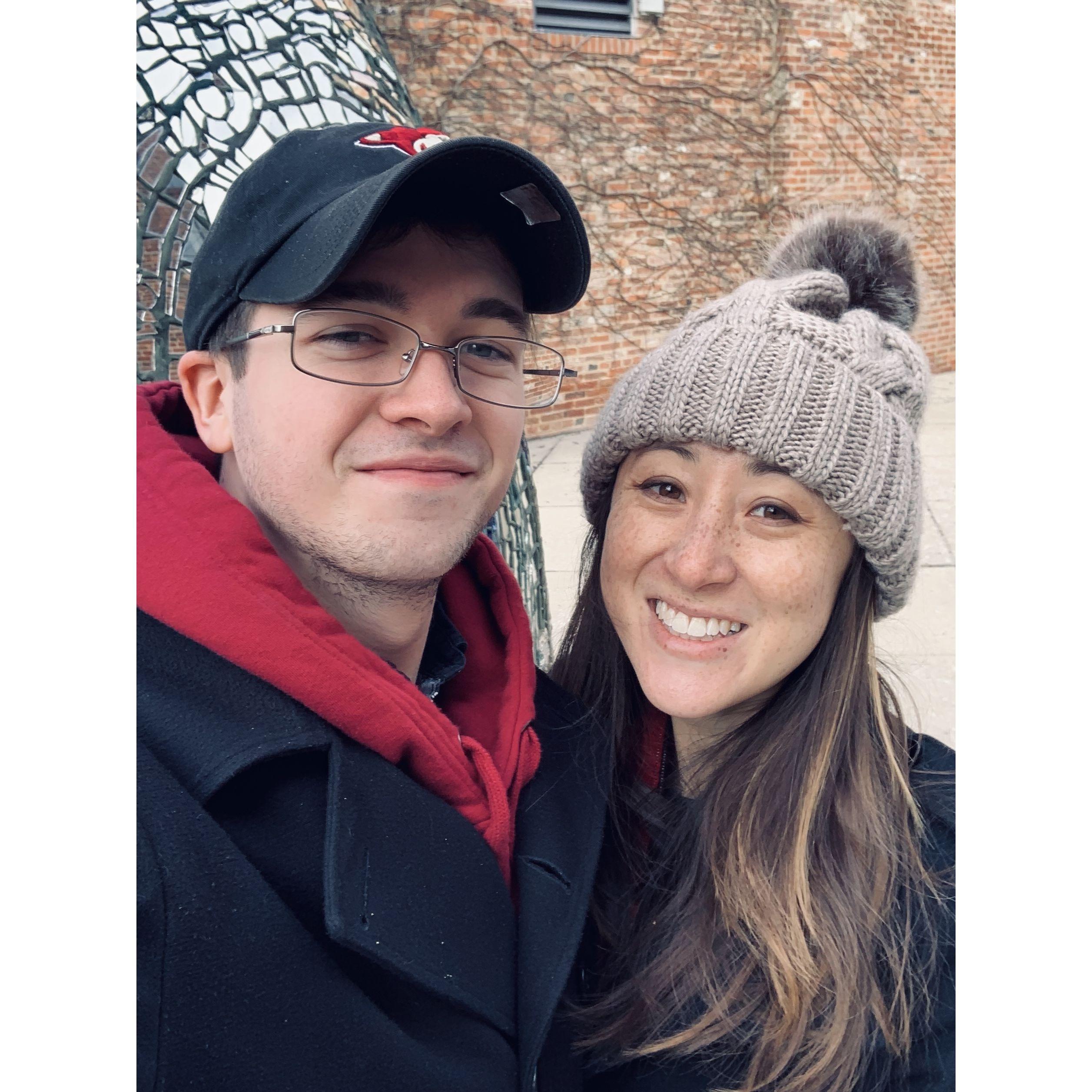 One of our first dates at the American Visionary Museum where Jordan will later propose