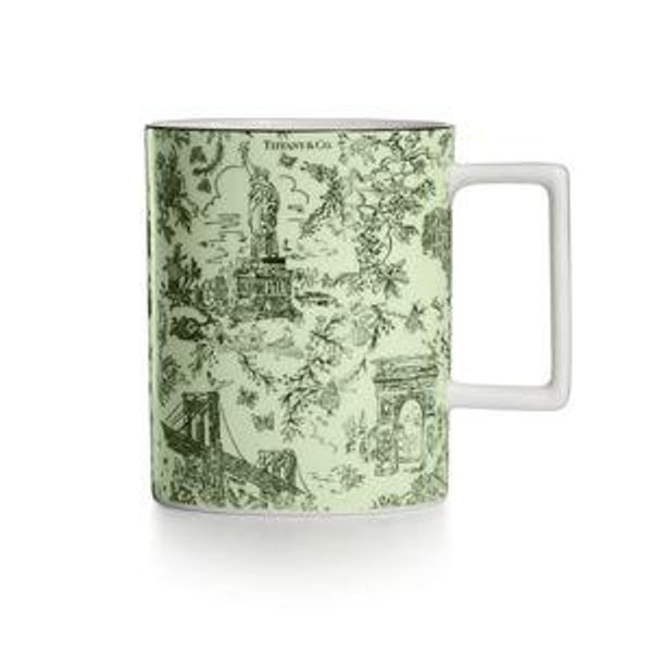 Tiffany Toile: Mug in Bone China Green