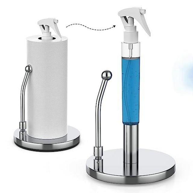 Kitchen Paper Towel Holder with Spray Bottle Stainless Steel Non