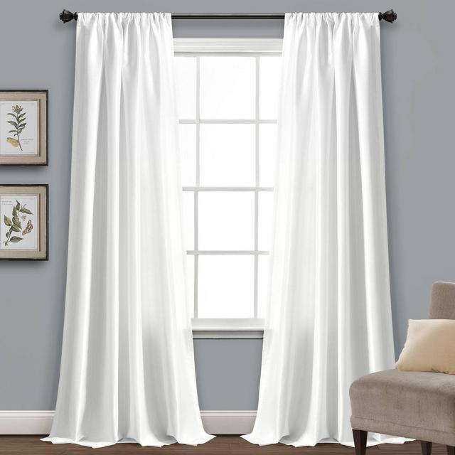 95"x54" Venetian Window Curtain Panels White - Lush Décor