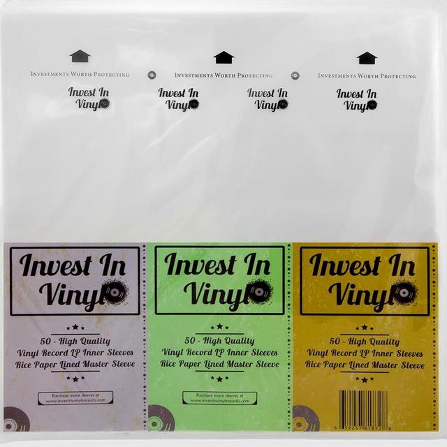 Invest In Vinyl 50 Master Sleeves Rice Paper Anti Static LP Inner Sleeves Vinyl Record Sleeves Provide Your LP Collection with The Proper Protection, White, Standard PH Meter 1492, Retro