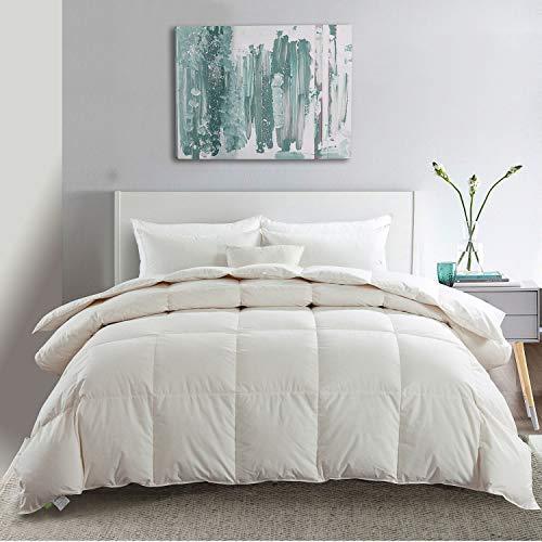 APSMILE Bedding - APSMILE Premium All Season Siberian Goose Down Comforter- 1200TC 100% Original Cotton -55Oz Hypoallergenic Medium Warmth Duvet Insert (King, Off-White)