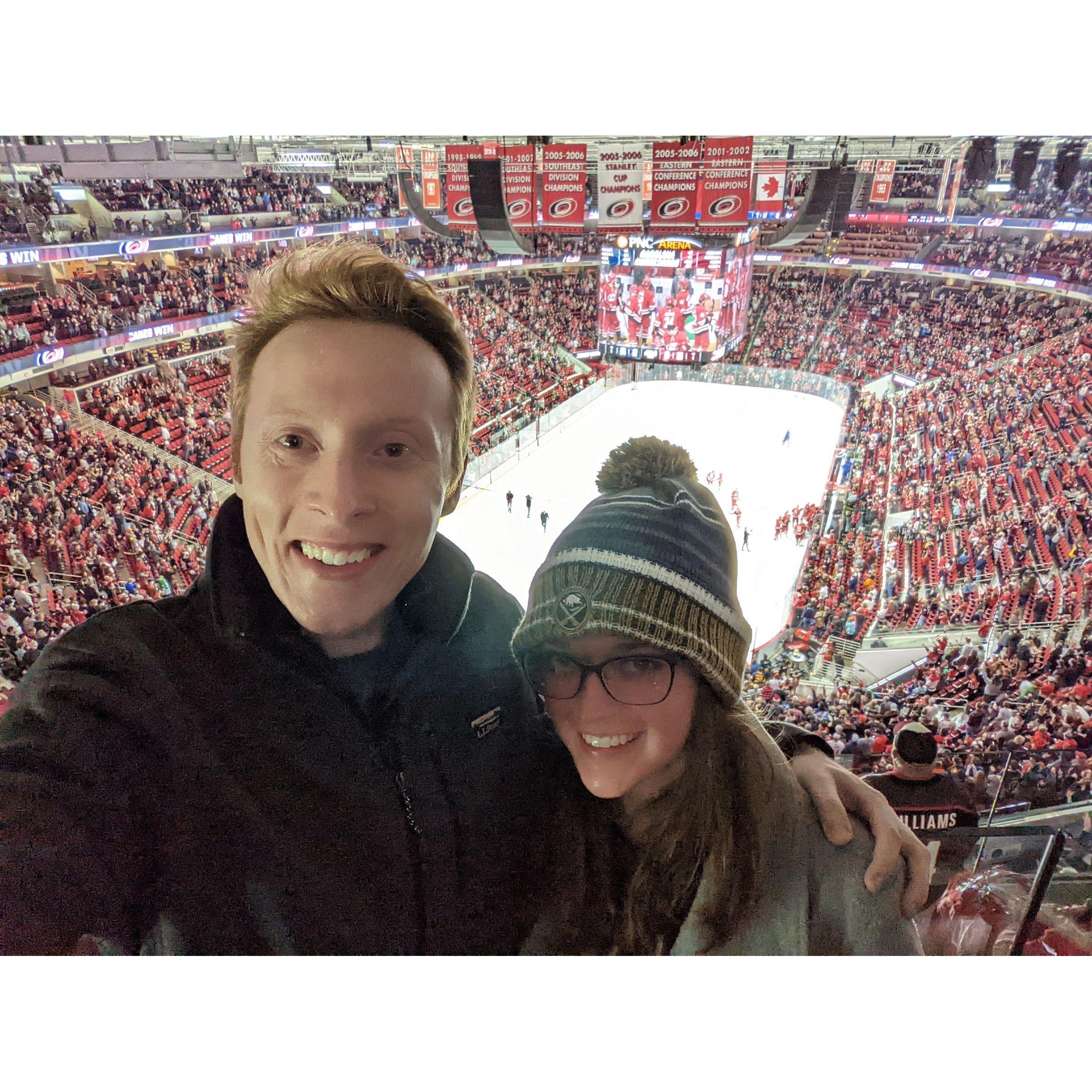 First Hurricanes game (Colleen will always be a Sabres fan at heart) - December 2021
