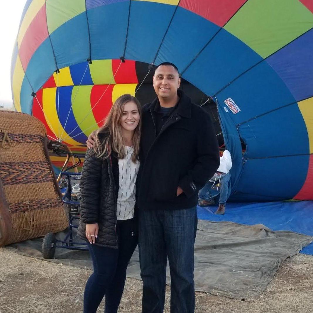 Pre-hot air balloon ride, Post-proposal. ;)