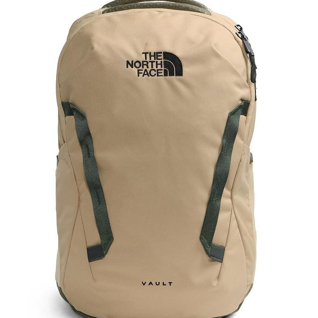 The North Face Vault Everyday Laptop Backpack - Commuter Travel Bag, Water-Repellent Finish, Spacious Compartment, Khaki Stone/New Taupe Green/Bottle Green, One Size