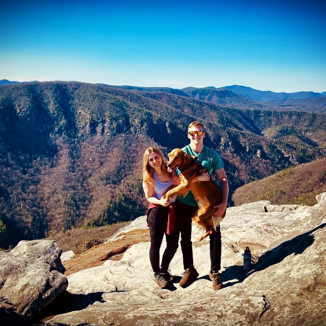 Asheville fall hike with our gorgeous pup! 🍁
