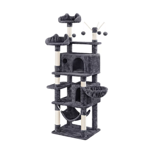 Yaheetech 67″ H Cat Tree Cat Tower, Multi-Level Cat Play House, Climbing Tree