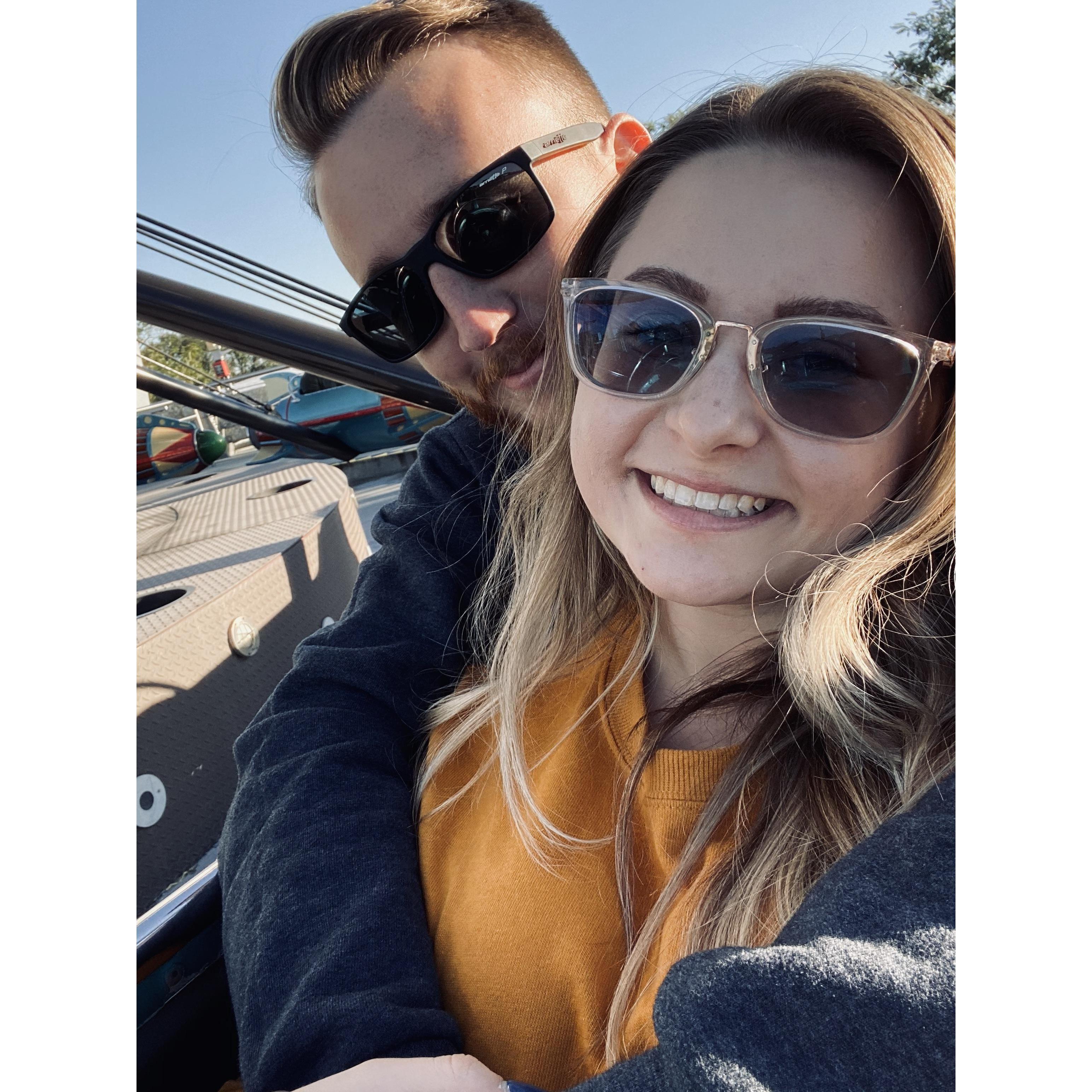 Flying around in our astro orbitor at our happy place