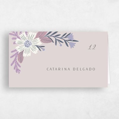 Lavender Mist, Purple Wedding Place Card - Camrose