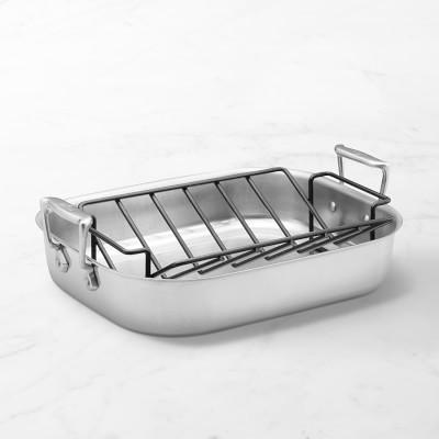 Large All-Clad Stainless-Steel Roasting Pans with Rack