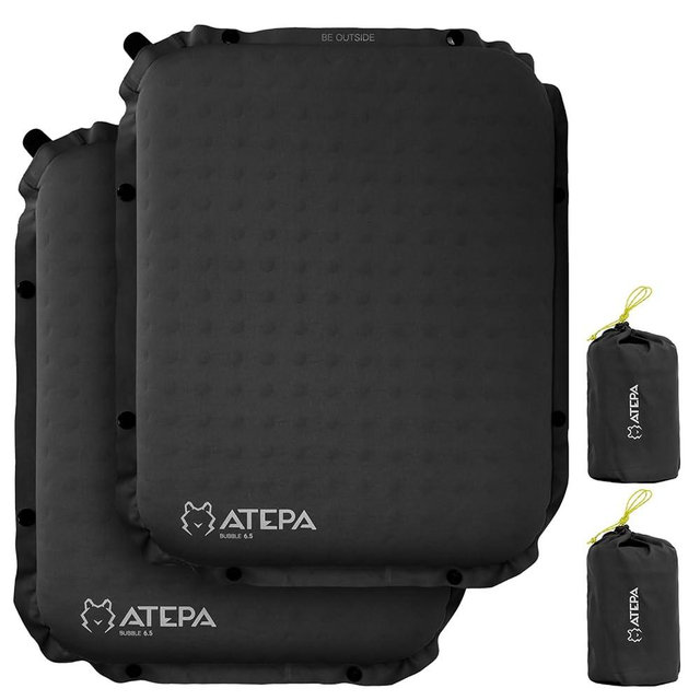 ATEPA Inflatable Seat Cushion, Self-Inflating Portable Stadium Airplane Travel Foam Cushion Pad for Camping, Sports Events, Outdoor