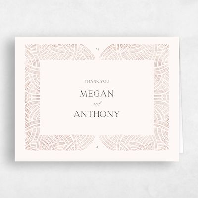 Brown Geometric Wedding Thank You - Belmont Landscape