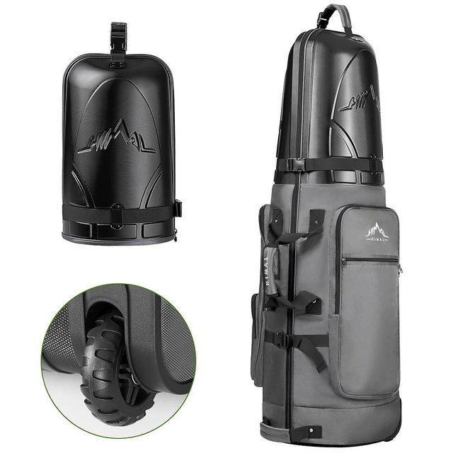 UNIHIMAL Golf Travel Bag with Hard Case Top, 1680D Heavy Duty Oxford Golf Travel Bags for Airlines with Wheels, Golf Club Travel Bags for Airlines