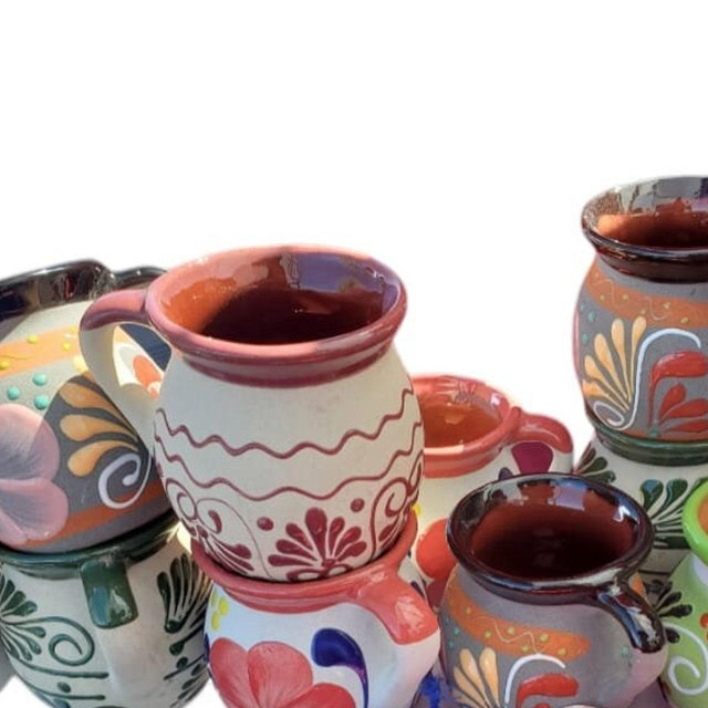 Mexican mugs Clay Mexican Cups | Floral mugs | Artsenal Mugs taza MEXICANA pintada a mano Tazas de café de cerámica mexicana hechas a mano