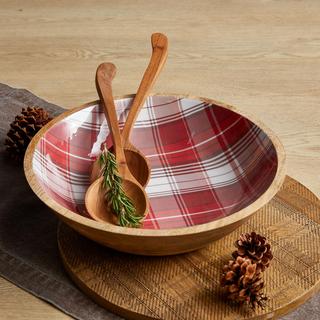 Hayden Plaid Wood Bowl