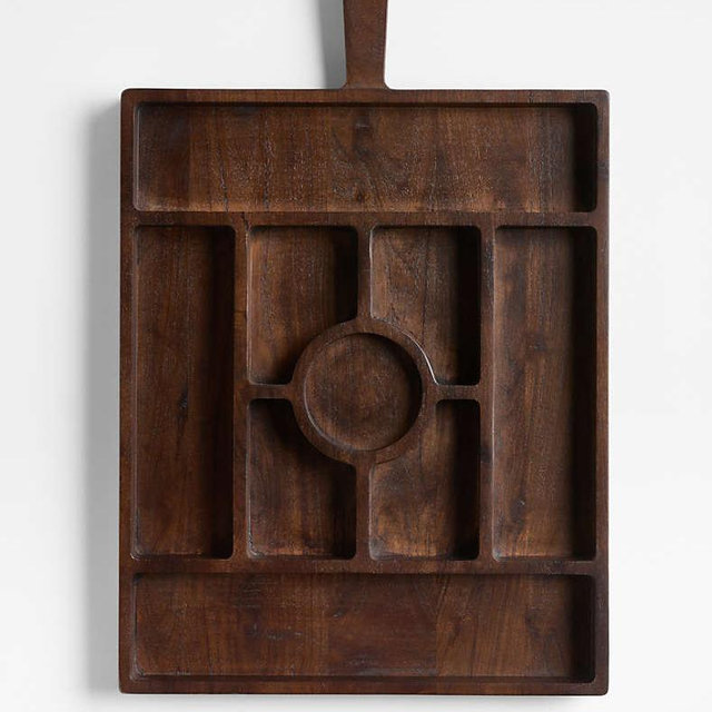 Madeira Walnut Stain Sectioned Server