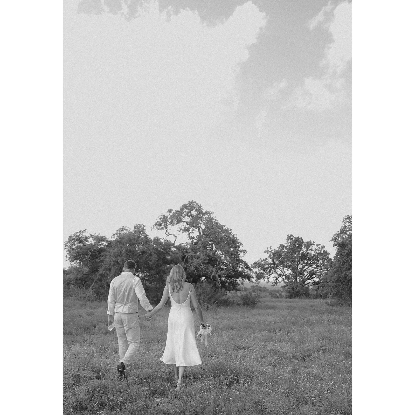 Just two love birds, walking in the woods.