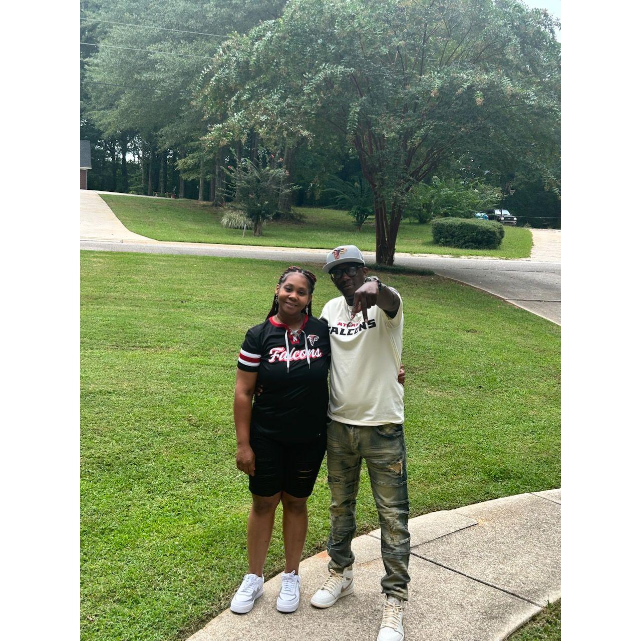 On the way to the game.