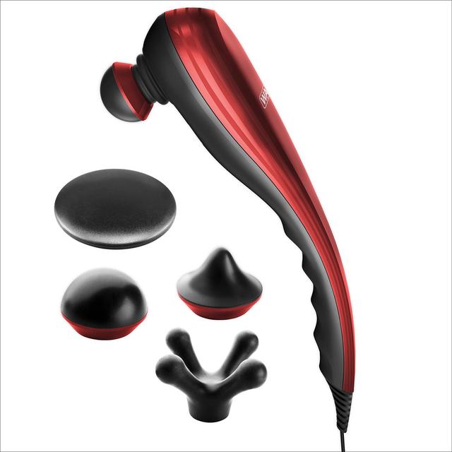 Wahl Deep Tissue Percussion Therapeutic Handheld Massager - Red Metallic - Has Variable Intensity to Releive Pain in The Back, Neck, Shoulders, Muscles - The Brand Used by Professionals - #4290-2101