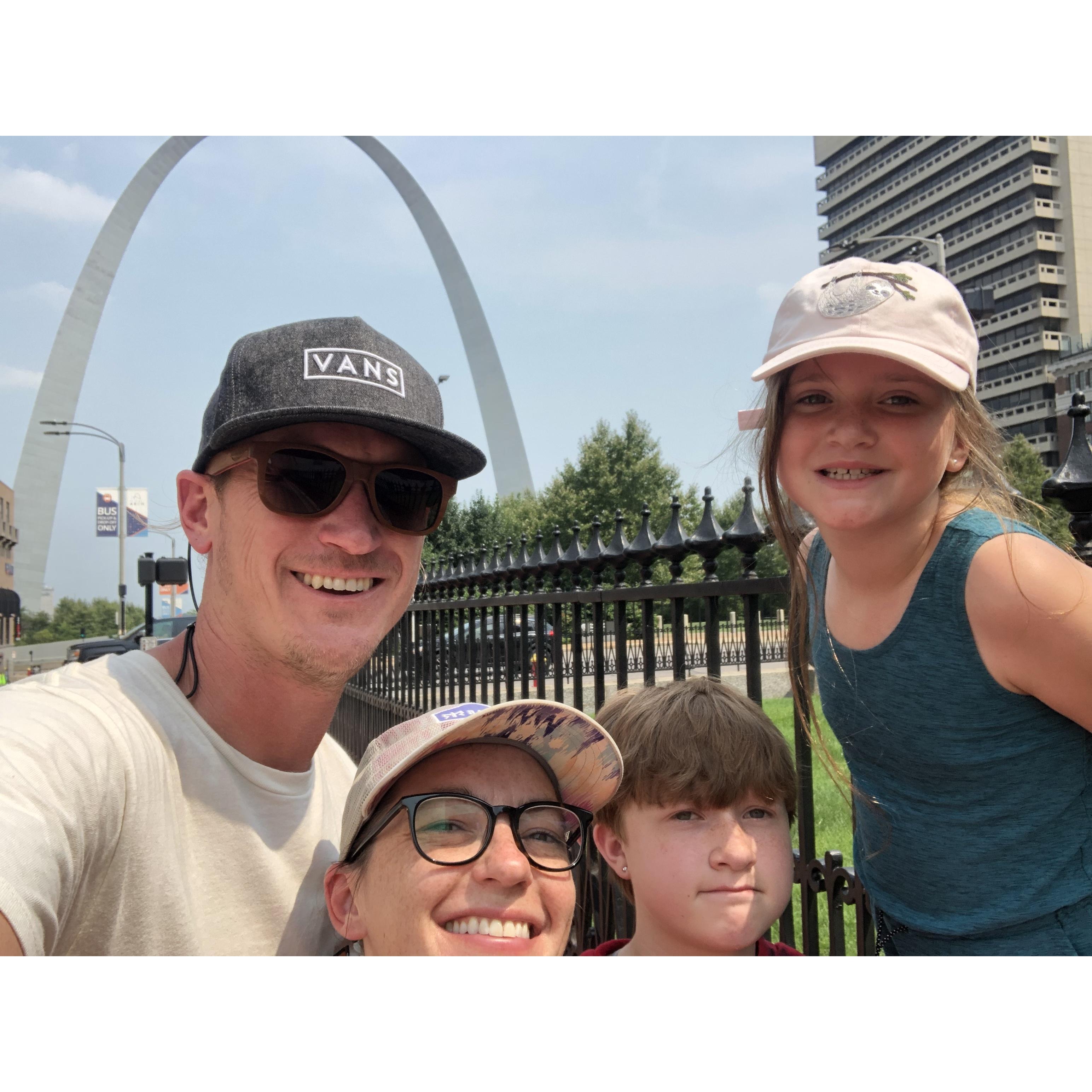 Family trip to the Arch in St. Louise