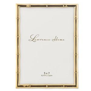 Lawrence Frames 5" W x 7" H Gold Metal Picture Frame with Bamboo Design (712257)