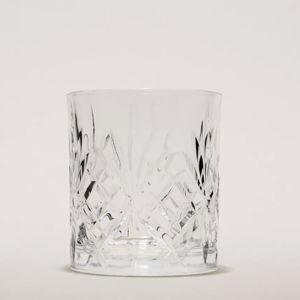 CRYSTALLINE TUMBLER WITH RAISED DESIGN