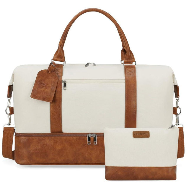 Weekender Bags For Women With Shoe Compartment Large Capacity Travel Overnight Bags Perfect For Travel/Gift (2Pcs Set)