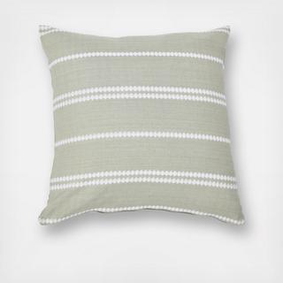 Square Embroidered Multistripe Throw Pillow