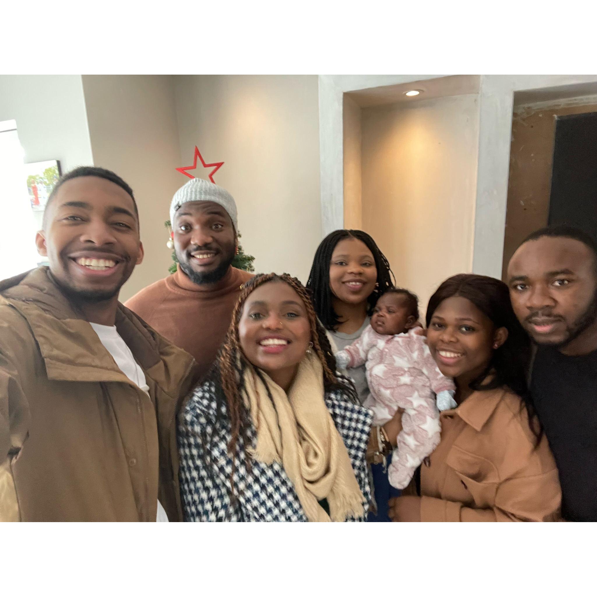 Terry meeting Christiana's older siblings Loveth and Rebecca, with their partner and baby ESTHER!!!
