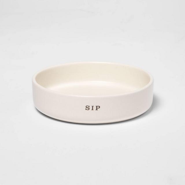 Ceramic Cat Water Bowl - Cream - Boots & Barkley™
