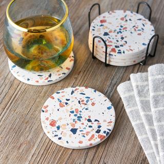 Terrazzo Stoneware Coaster, Set of 6