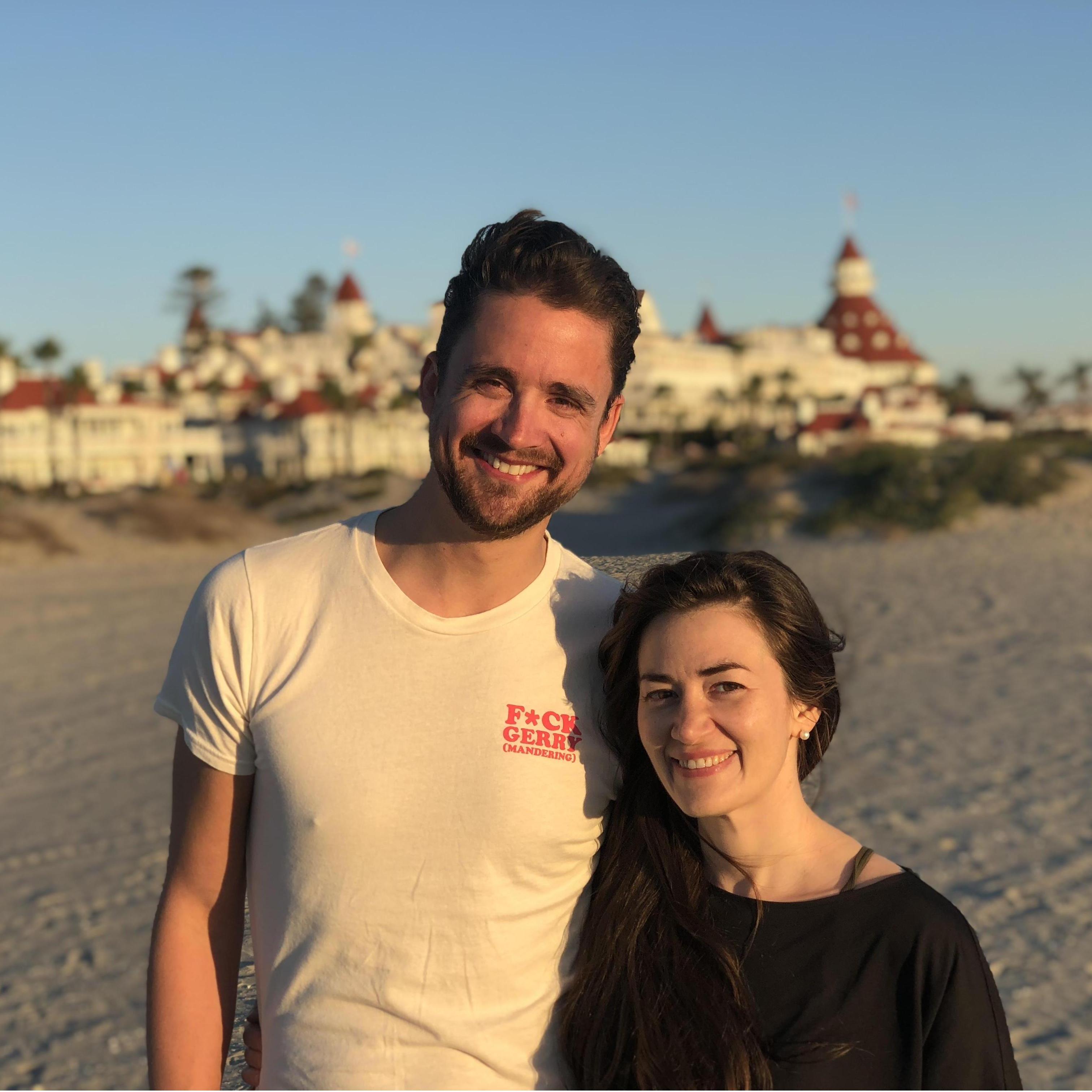 On the beach in San Diego
