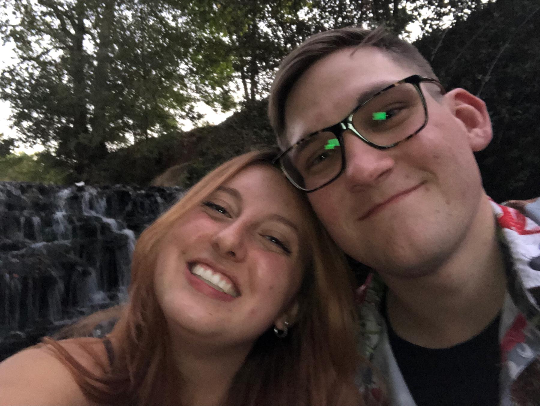 Our third date! John took Caprice on a picnic in the middle of a water fall!