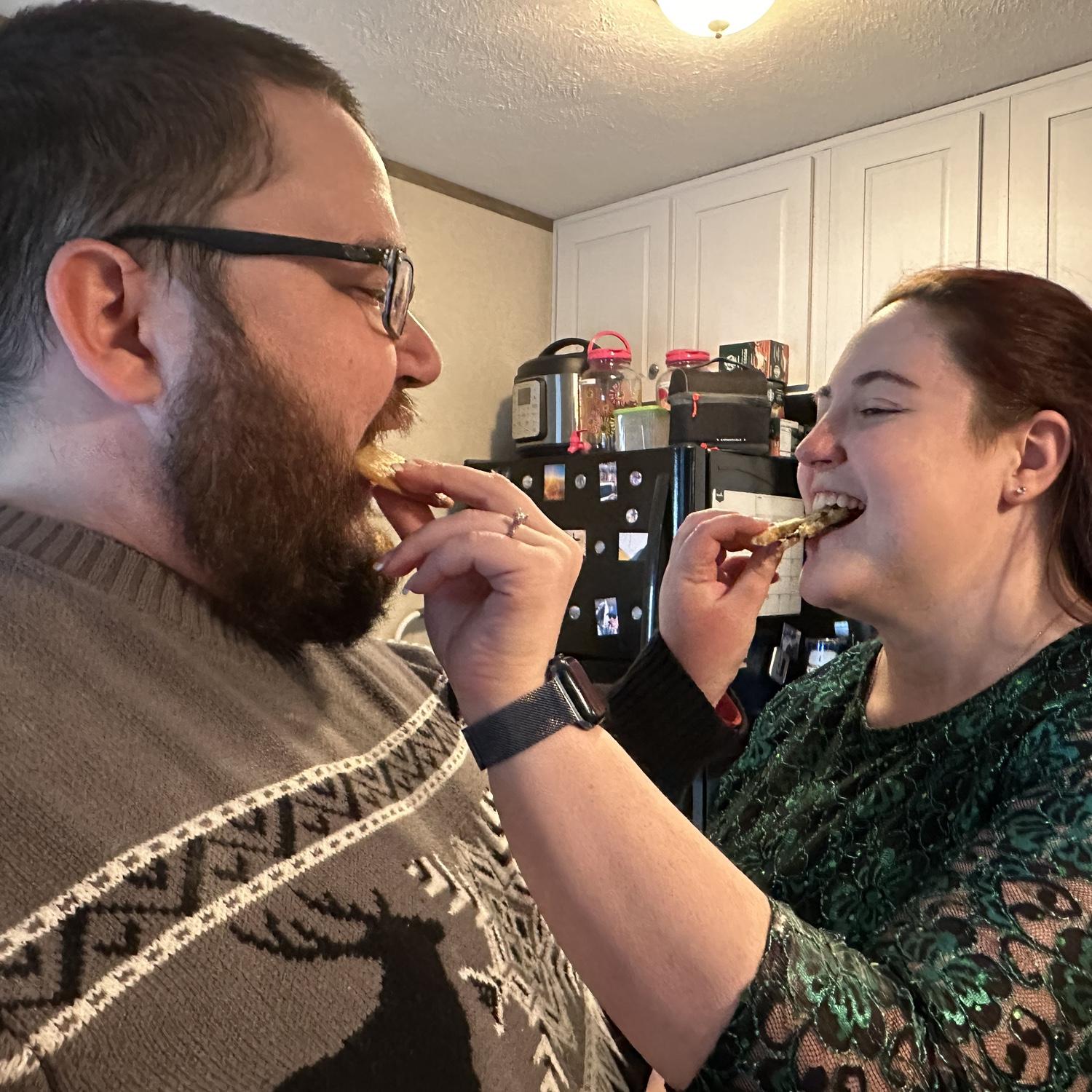 Candid (mostly) engagement photos while making Christmas cookies!