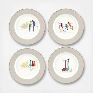 Sara Miller London Piccadilly Assorted Plate, Set Of 4