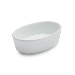 Sur La Table Porcelain Oval Ramekin with Ribbed Sides