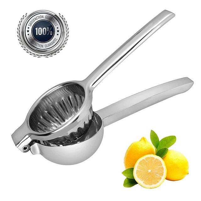 Lemon Squeezer 304 Stainless Steel Large Lemon Squeezer Hand Citrus Juicer with Premium Quality Solid Metal Stainless Steel Lemon Squeezer Manual Citrus Press Juicer (304 Stainless Steel)