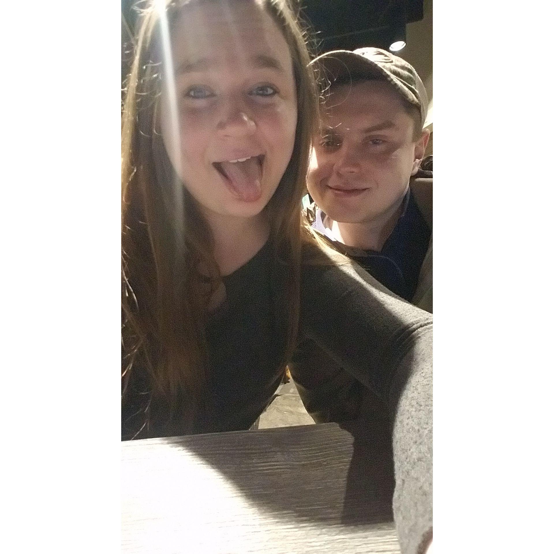 Silly times at a restaurant waiting for our food