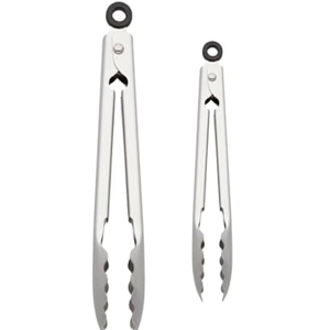 KitchenAid Set of 2 Stainless Steel Tongs, 7 Inch and 9 Inch Silver