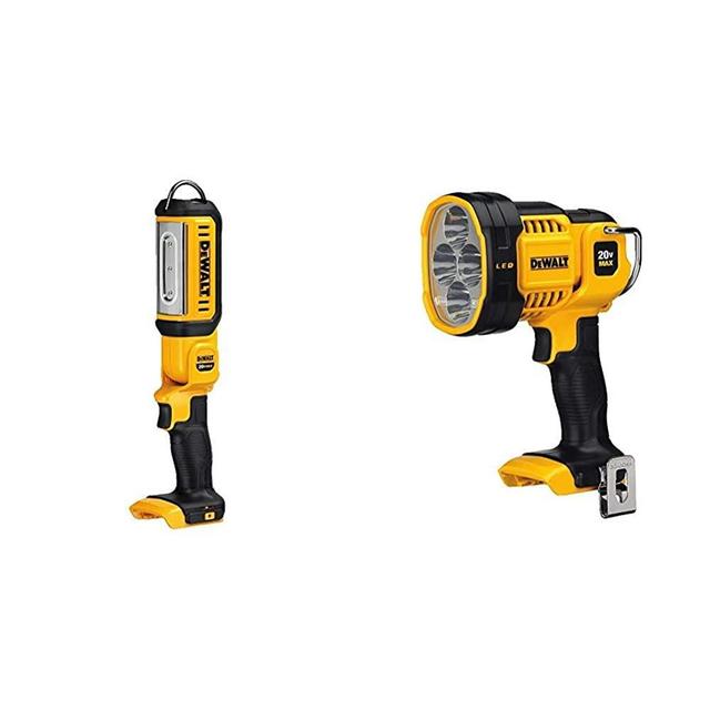 DEWALT (DCL050) 20V MAX LED Work Light, Hand Held, Tool Only & 20V MAX LED Work Light, Pivoting Head (DCL043)