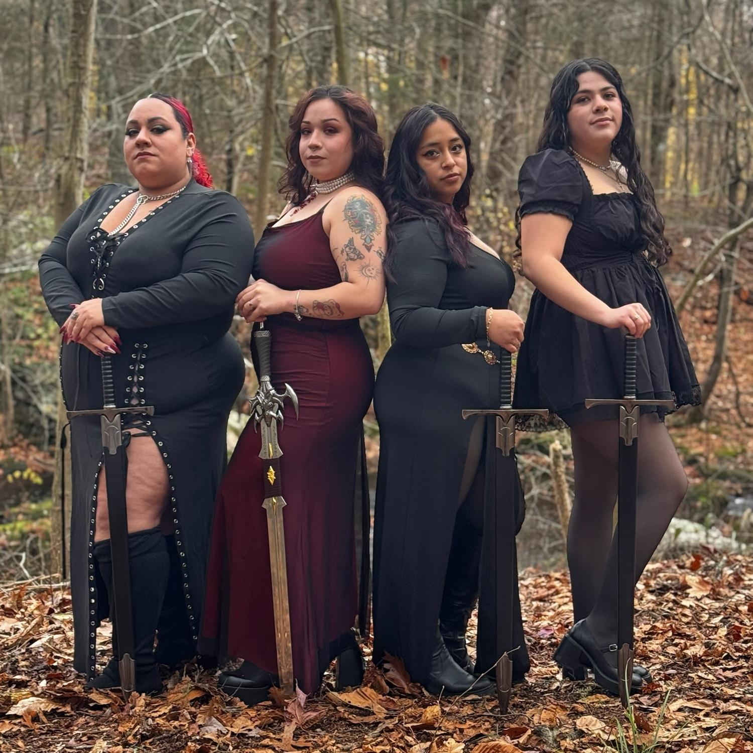 Bride and her bridesmaids