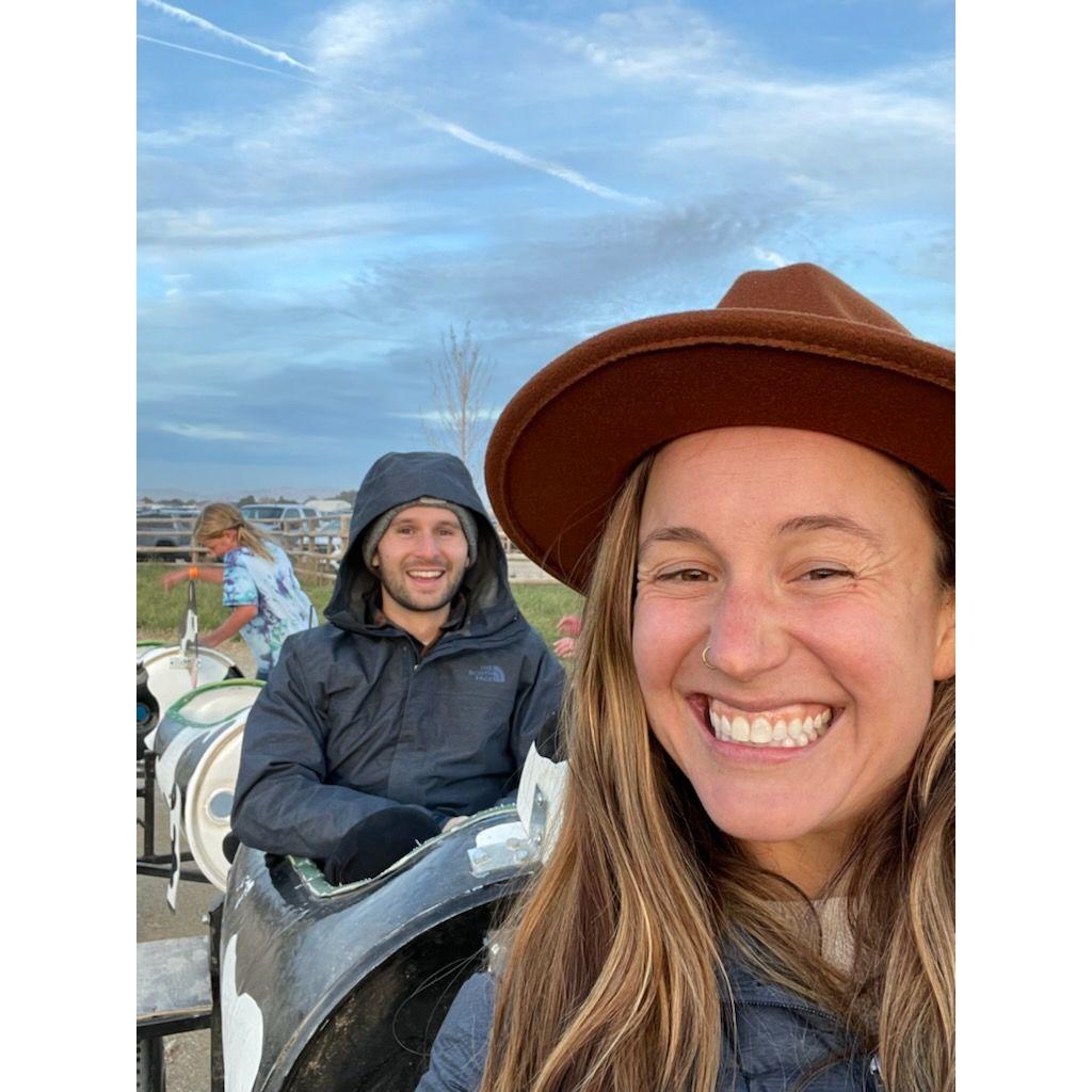 We rode the cow train at the Fall Fest outside Boise. We may or may not have been the only adults...