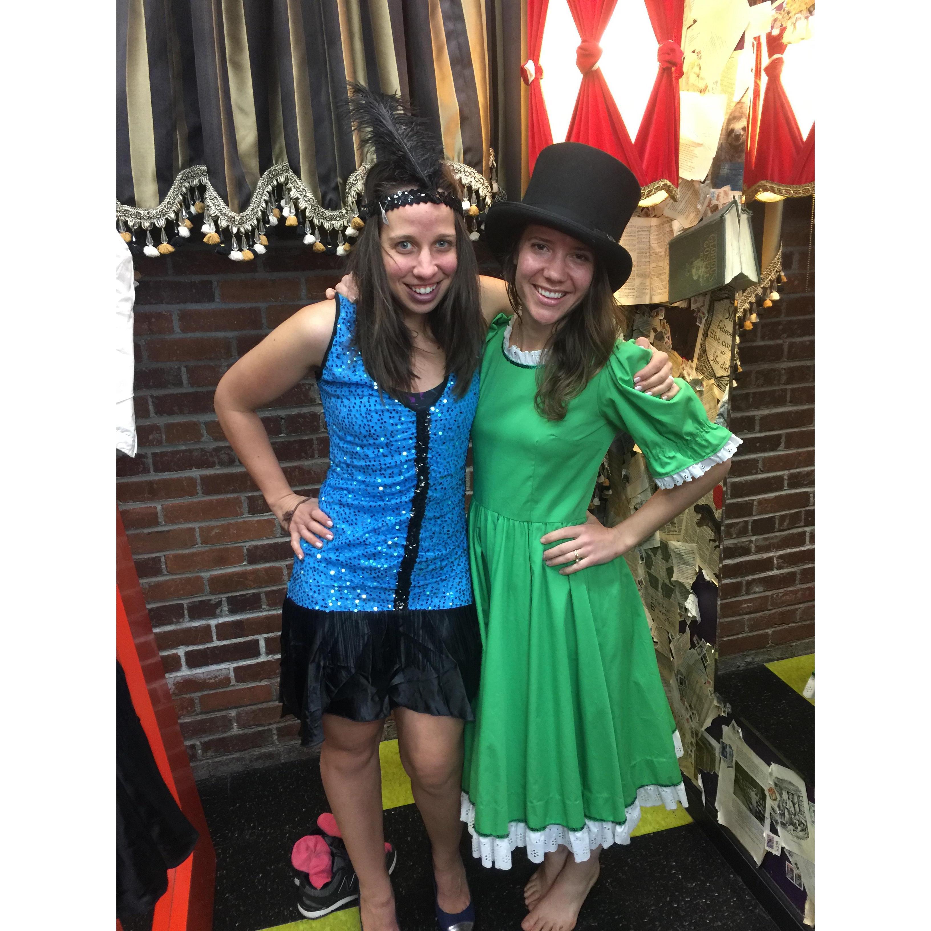 Amanda and Andrea, Lynn's friends, modeling more fun costume ideas. Remember to have fun and all we want is for you to be silly!