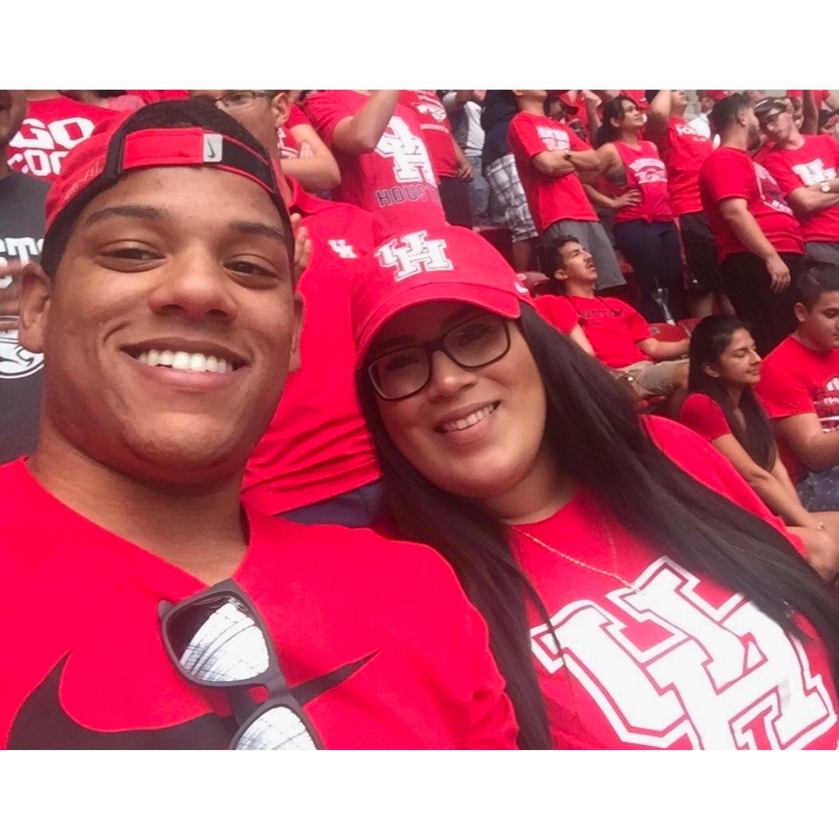 College babies. UH basketball game.