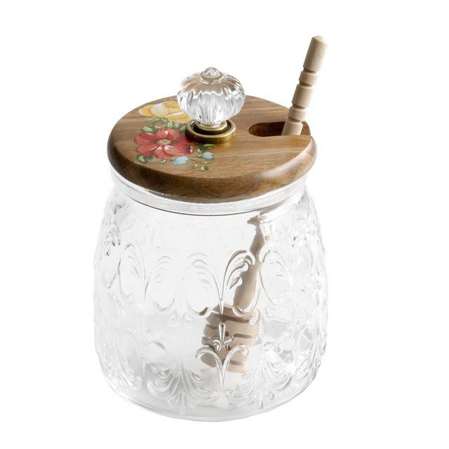 The Pioneer Woman Sweet Rose Acacia Wood Spice Rack with Glass Decorative  Jars 