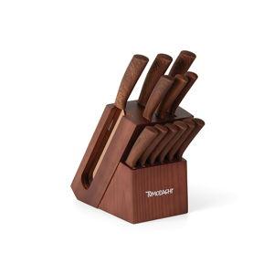 13 Piece Knife Block Set - Brown/Wood