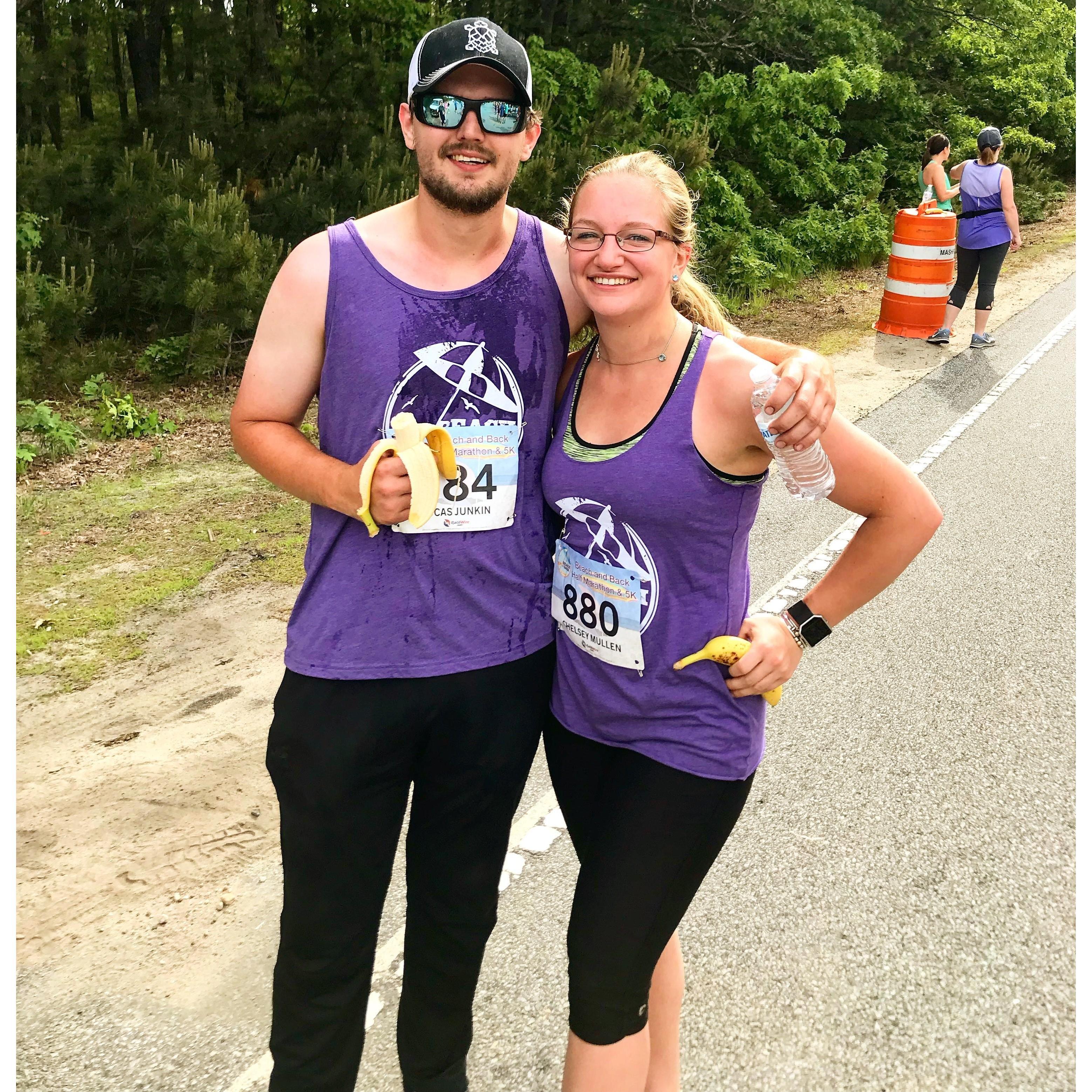 Our first and only 5k race together on Cape Cod