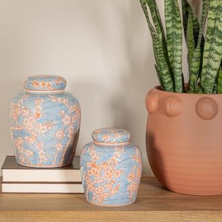 Lilia Decorative Ceramic Ginger Jar with Lid